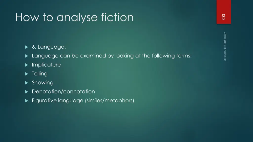 how to analyse fiction 5