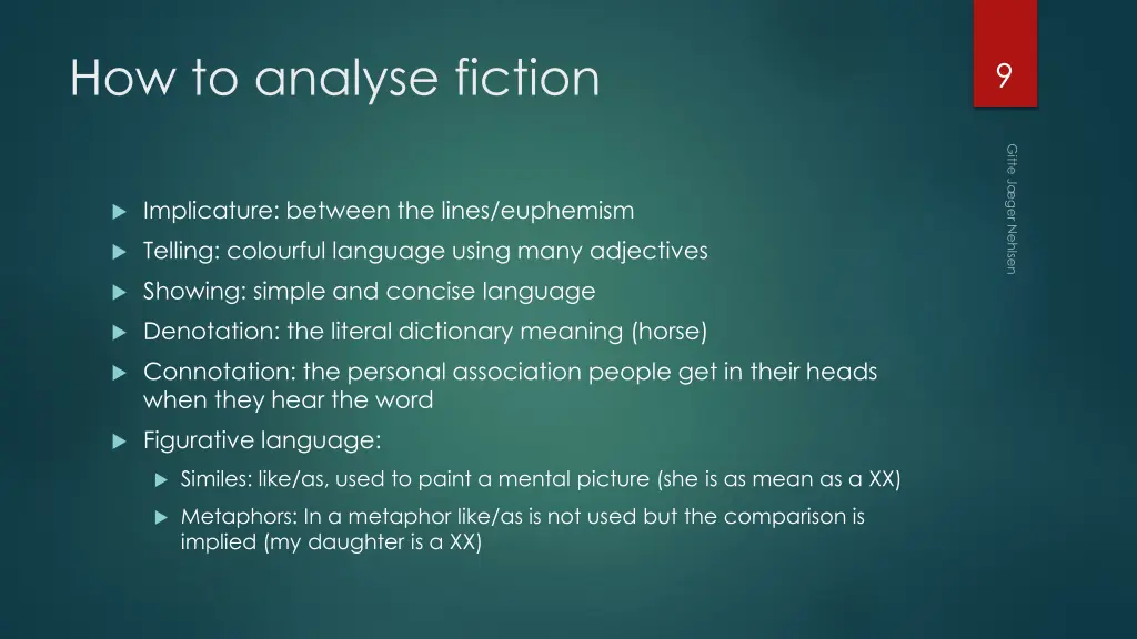 how to analyse fiction 6