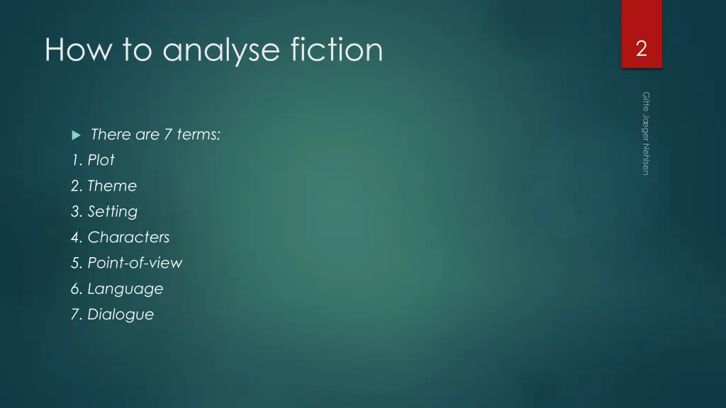 how to analyse fiction