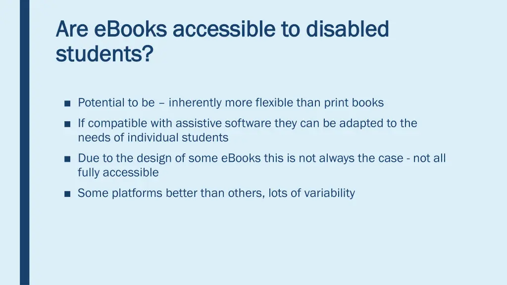 are ebooks accessible to disabled are ebooks