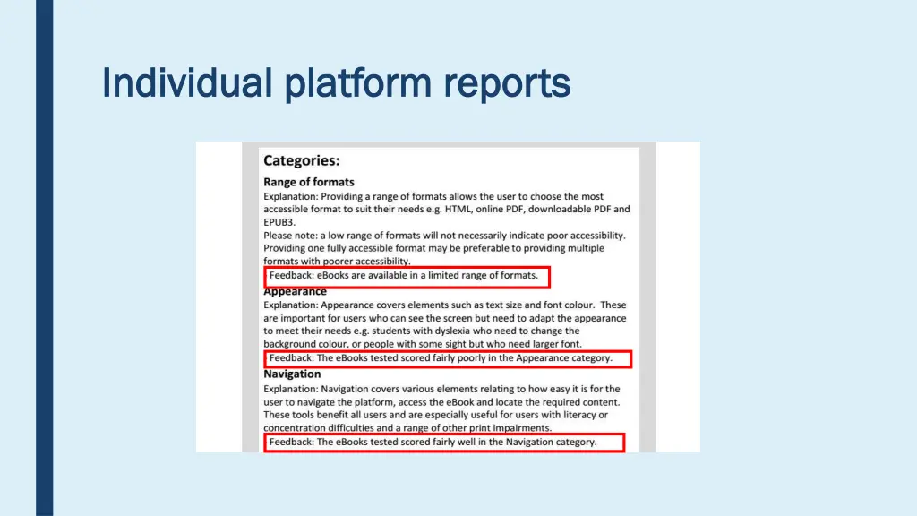 individual platform reports individual platform 1