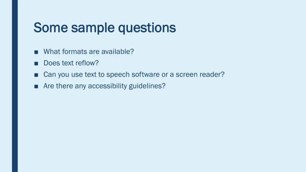 some sample questions some sample questions