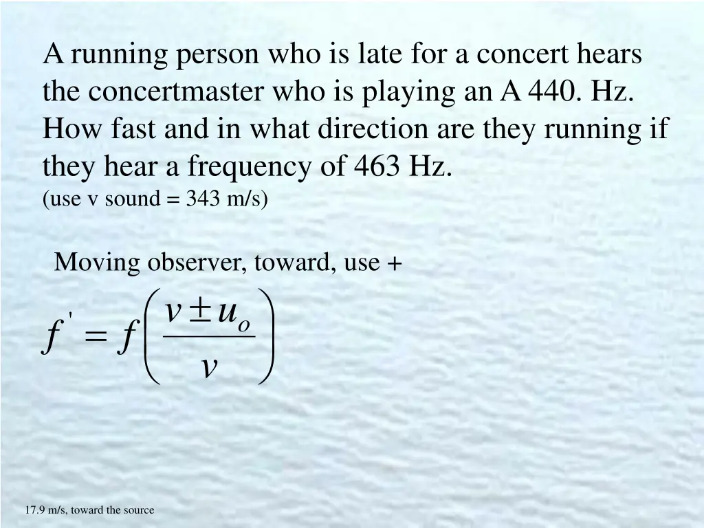 a running person who is late for a concert hears