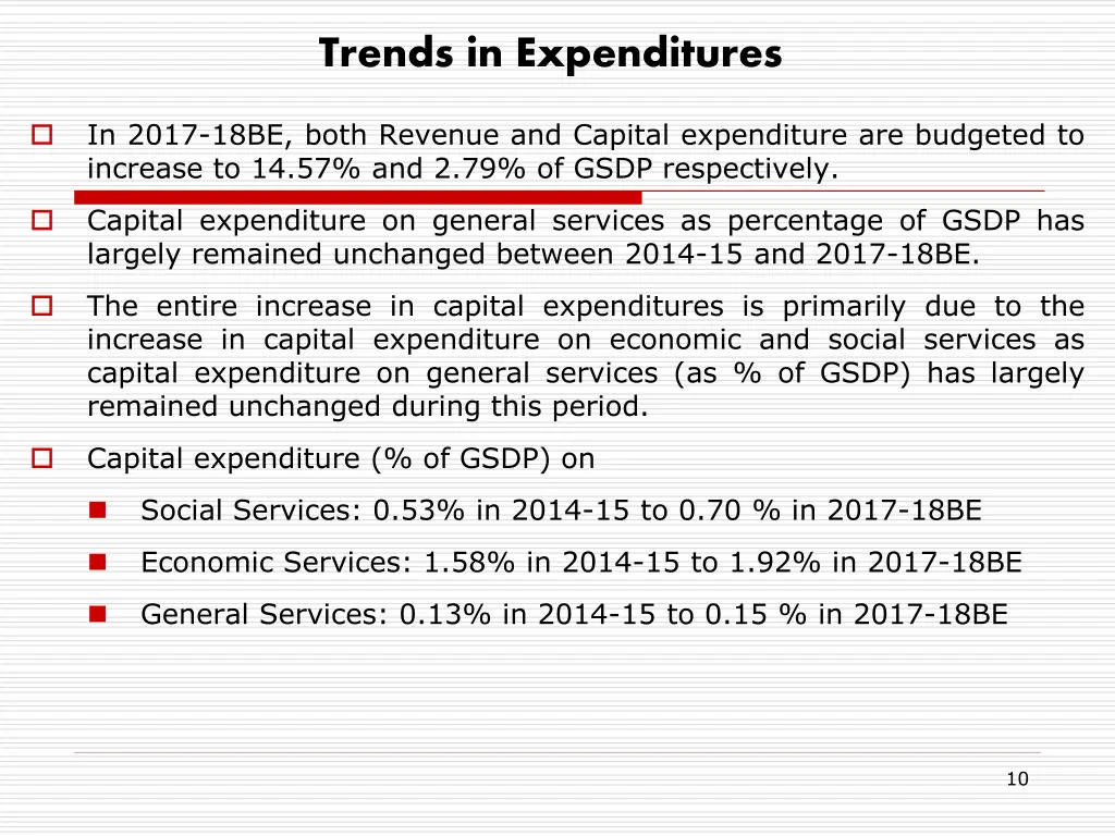 trends in expenditures 1