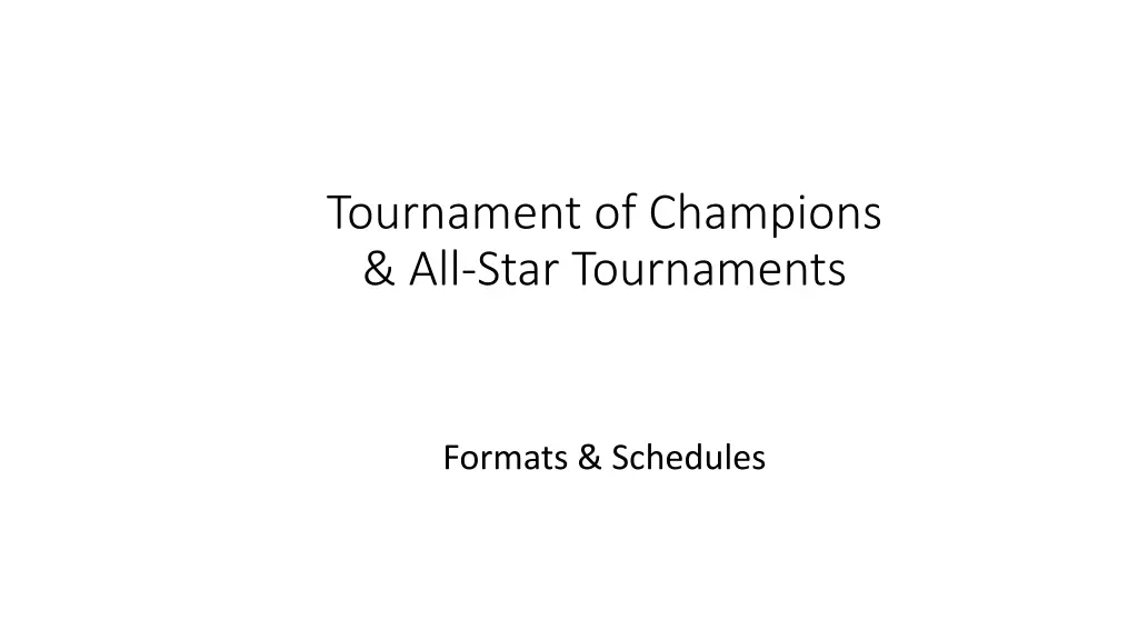 tournament of champions all star tournaments