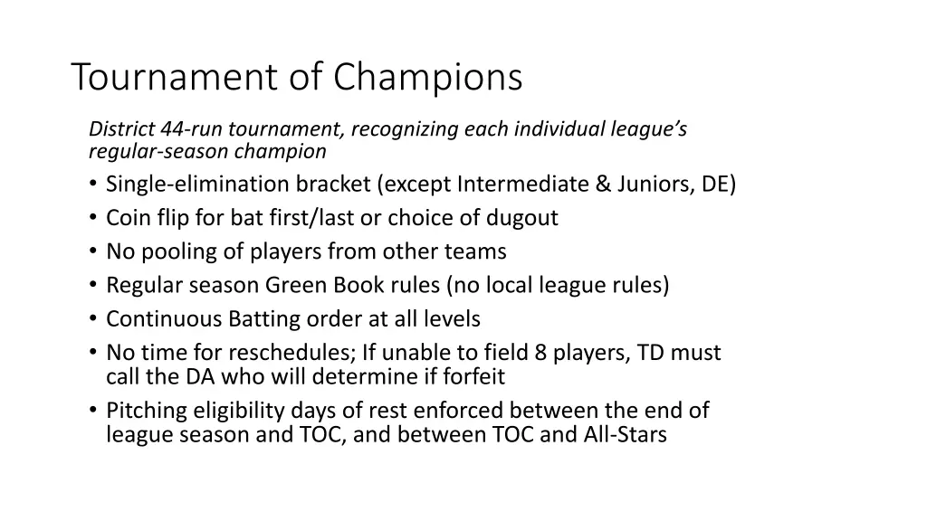 tournament of champions