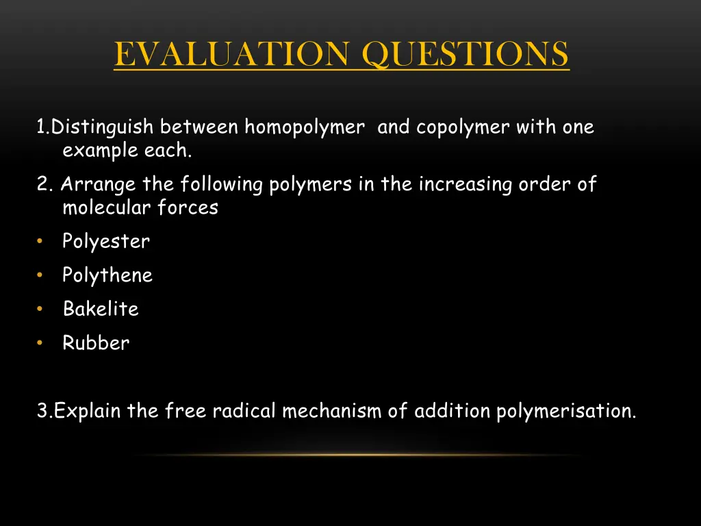 evaluation questions