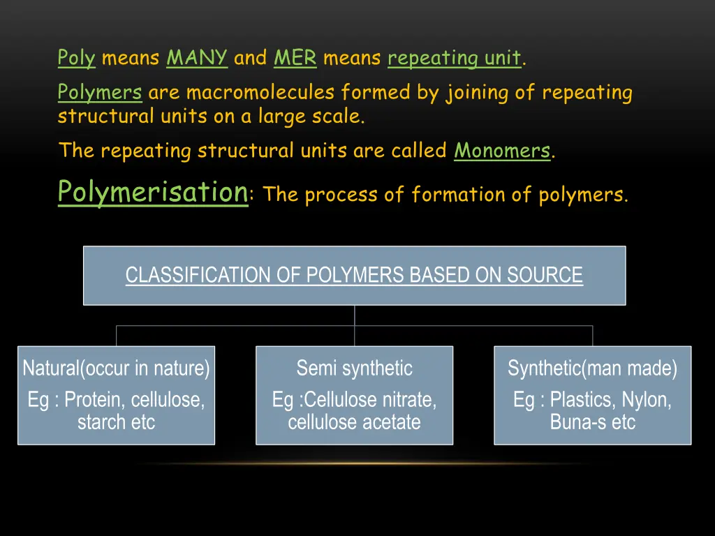 poly means many and mer means repeating unit