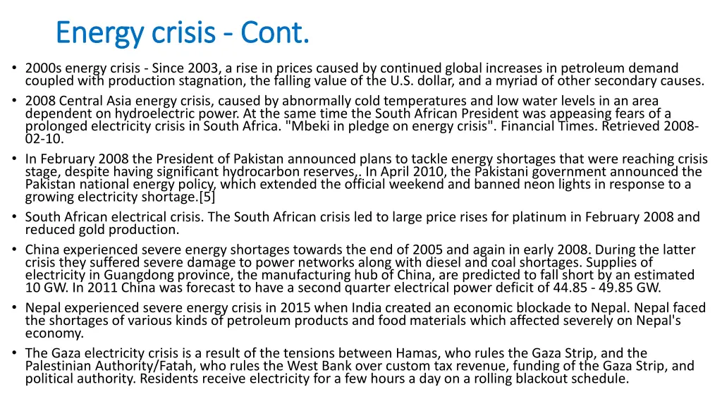 energy crisis energy crisis cont
