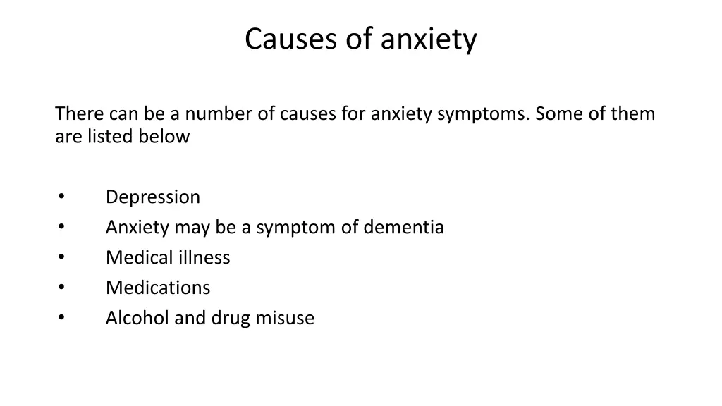 causes of anxiety