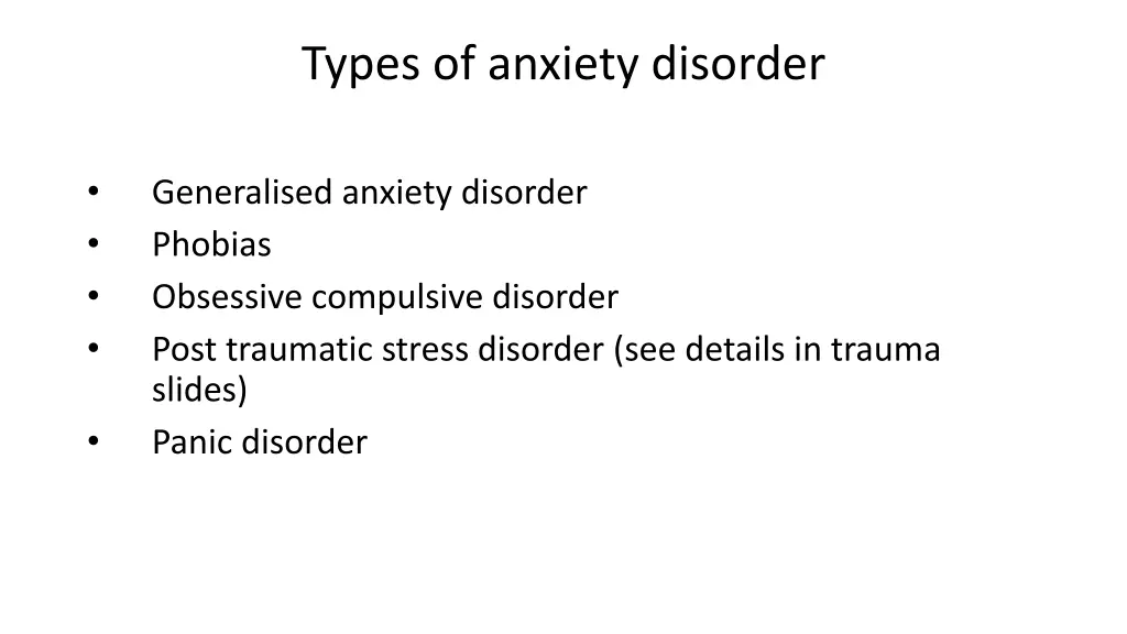 types of anxiety disorder