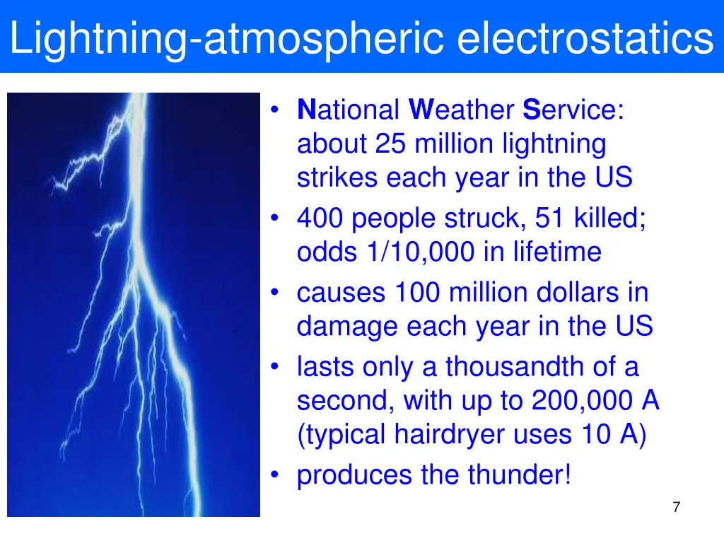 lightning atmospheric electrostatics