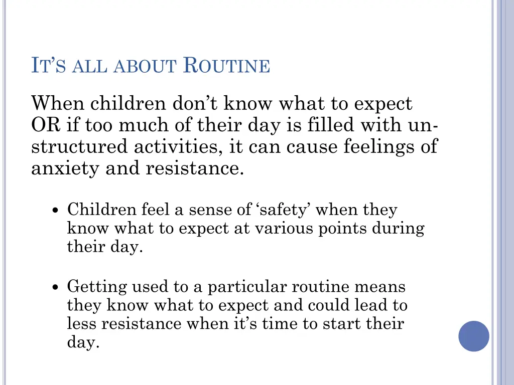 i t s all about r outine