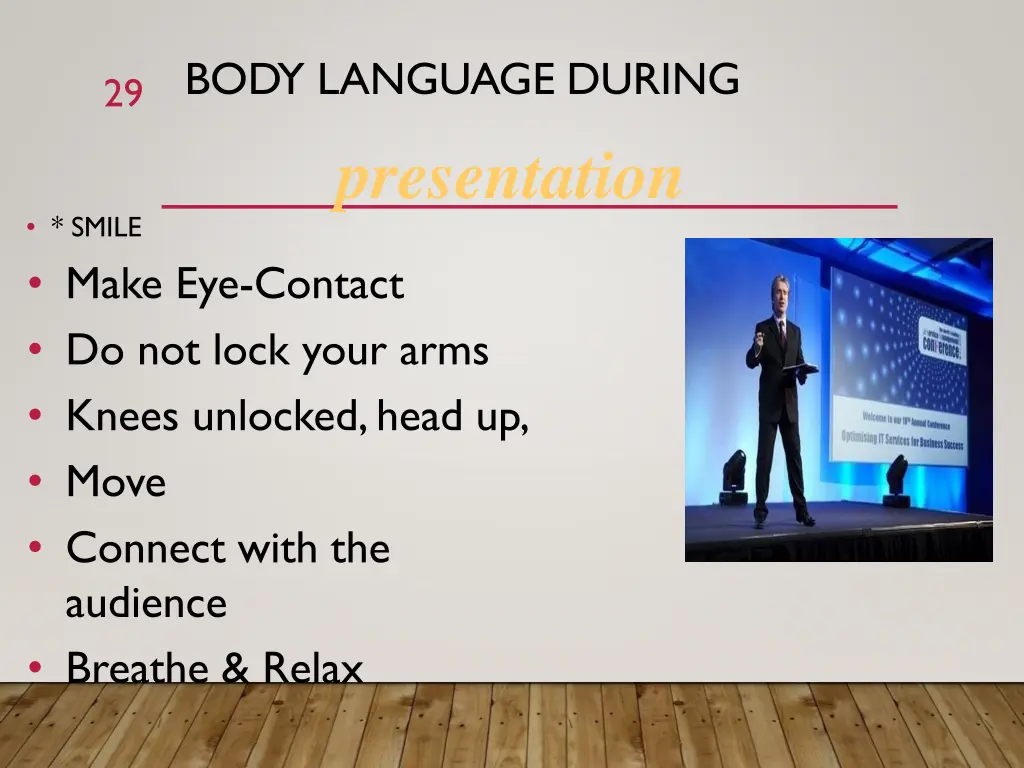 body language during presentation