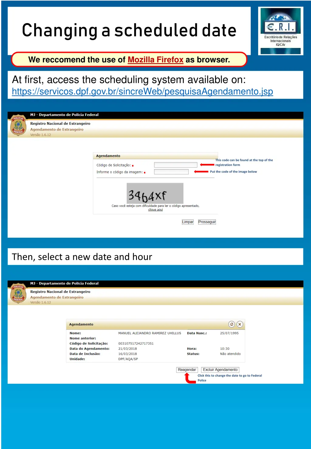 changing a scheduled date