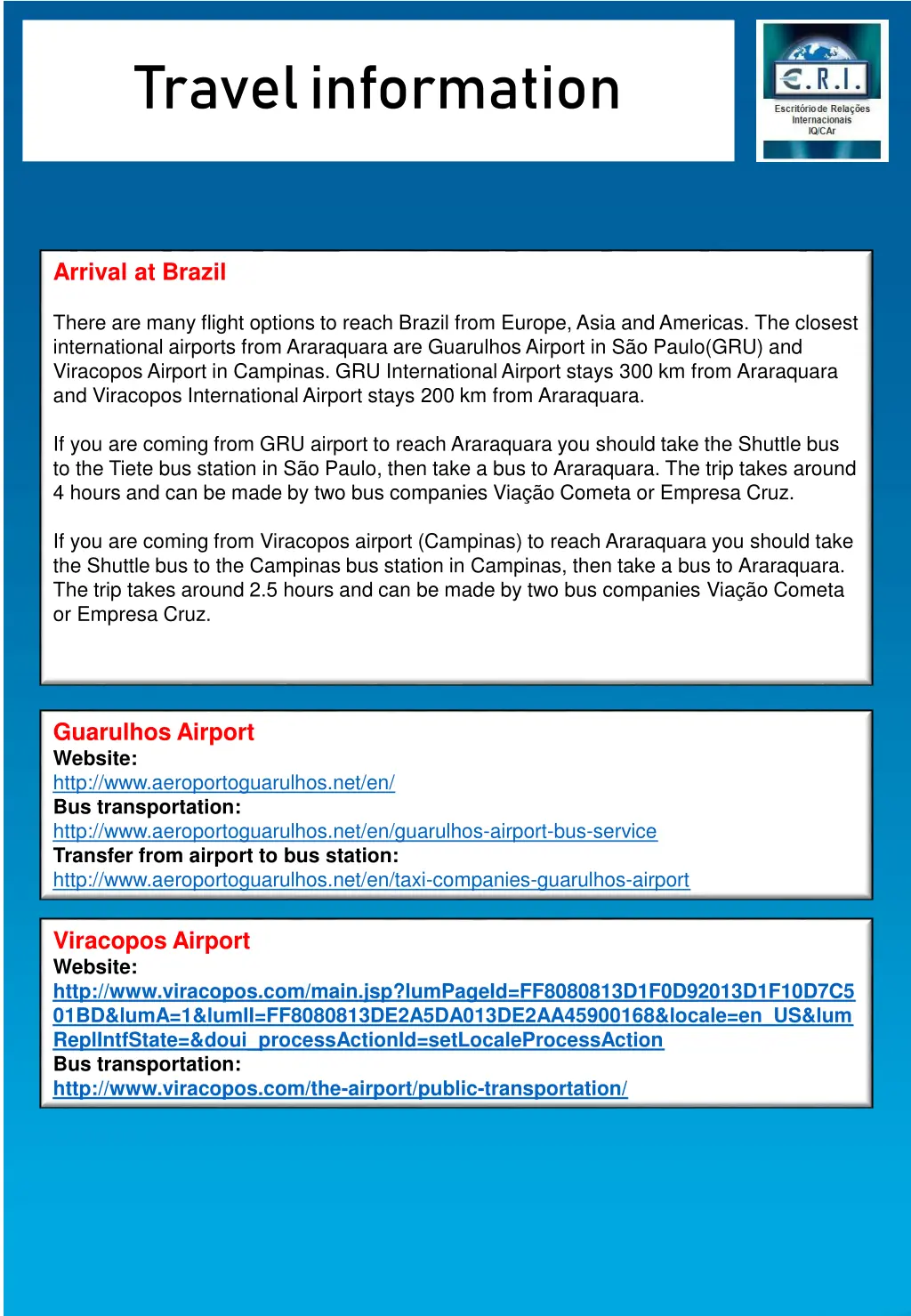 travel information