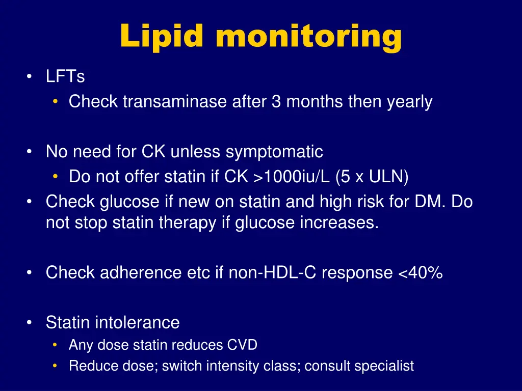 lipid monitoring