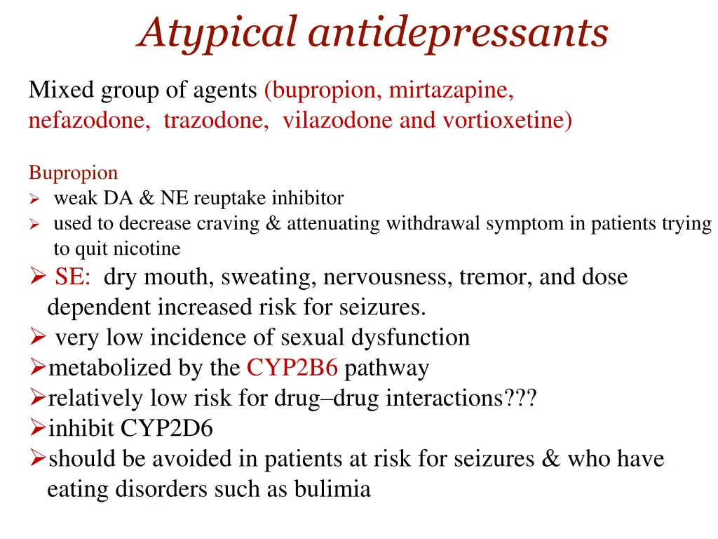 atypical antidepressants
