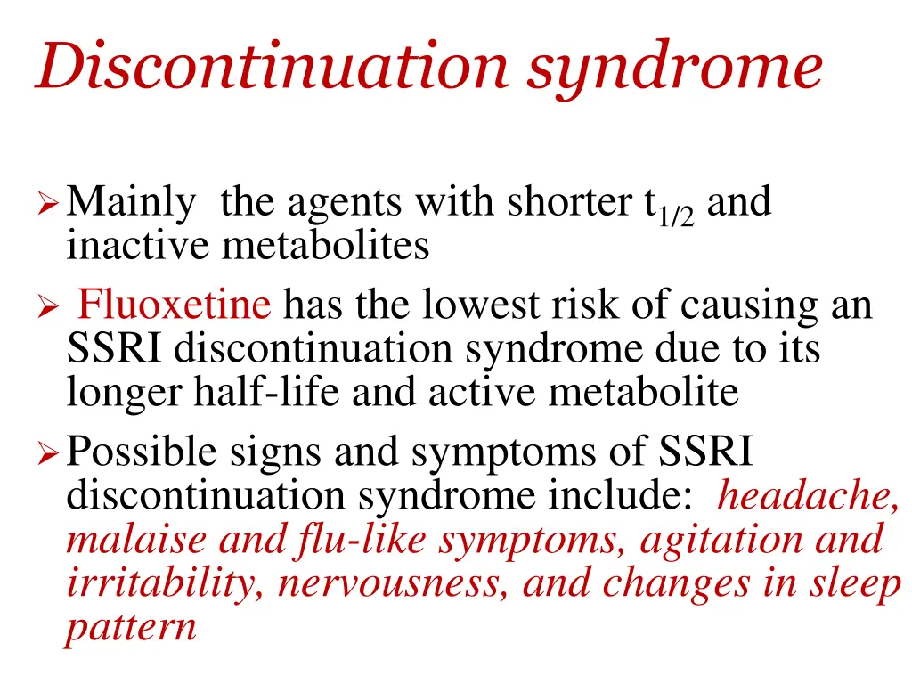 discontinuation syndrome