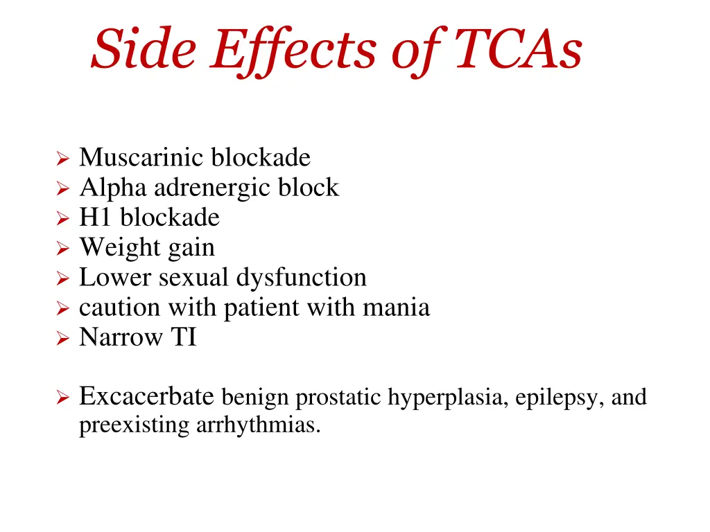 side effects of tcas
