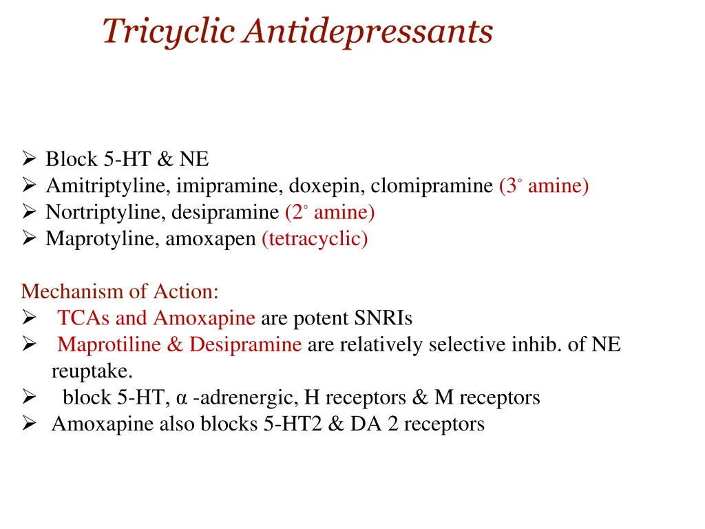 tricyclic antidepressants
