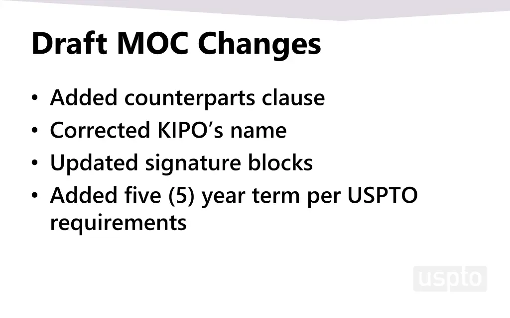 draft moc changes