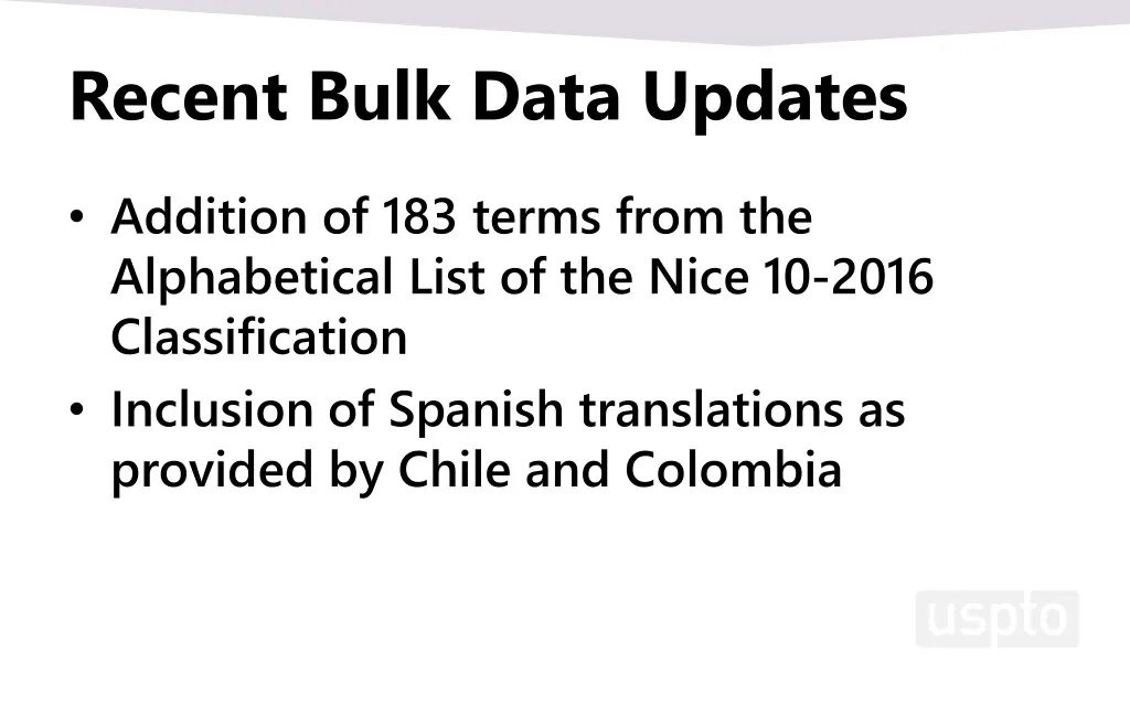 recent bulk data updates