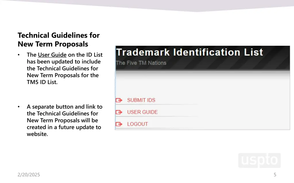 technical guidelines for new term proposals