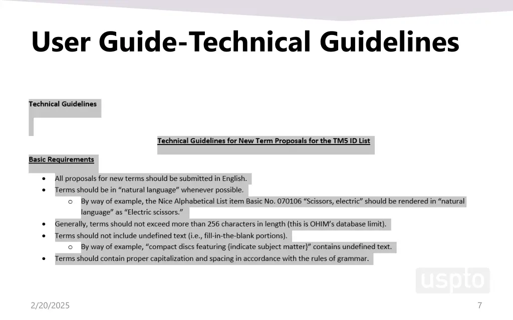 user guide technical guidelines