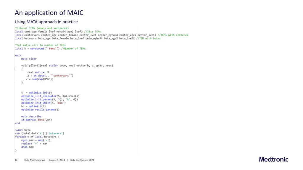 an application of maic