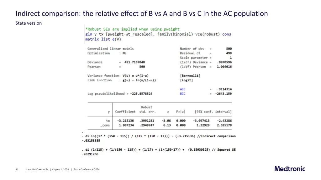 indirect comparison the relative effect 1