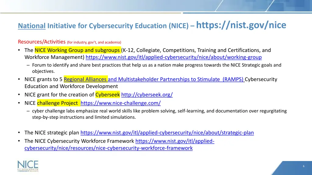 national initiative for cybersecurity education