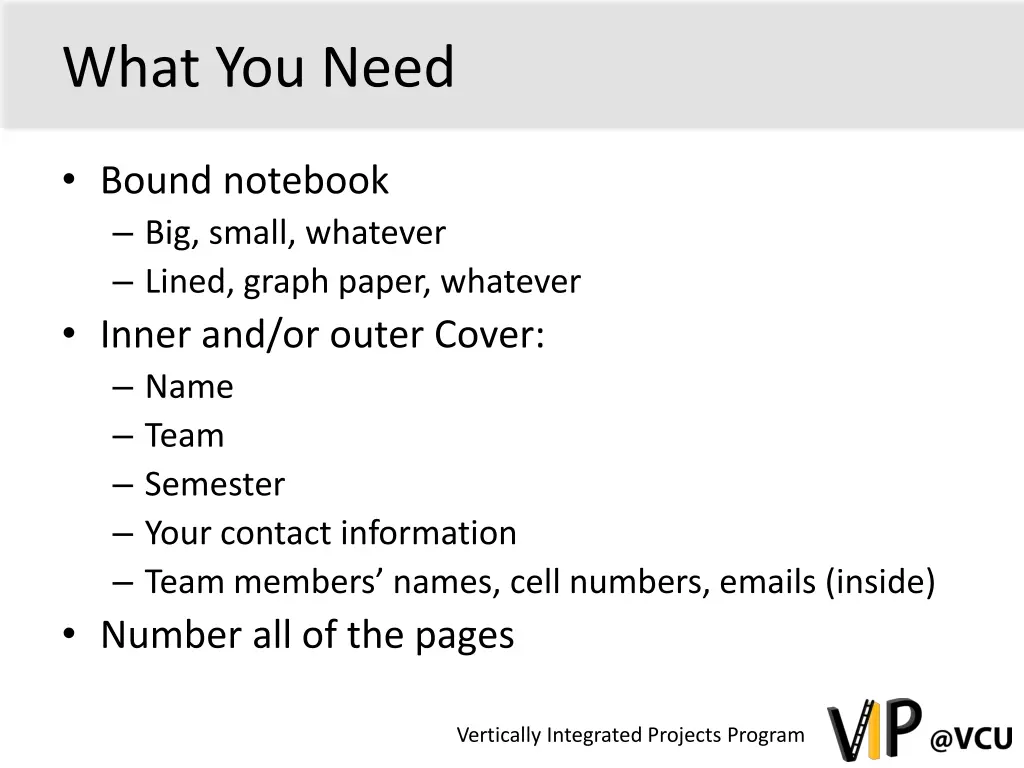 what you need