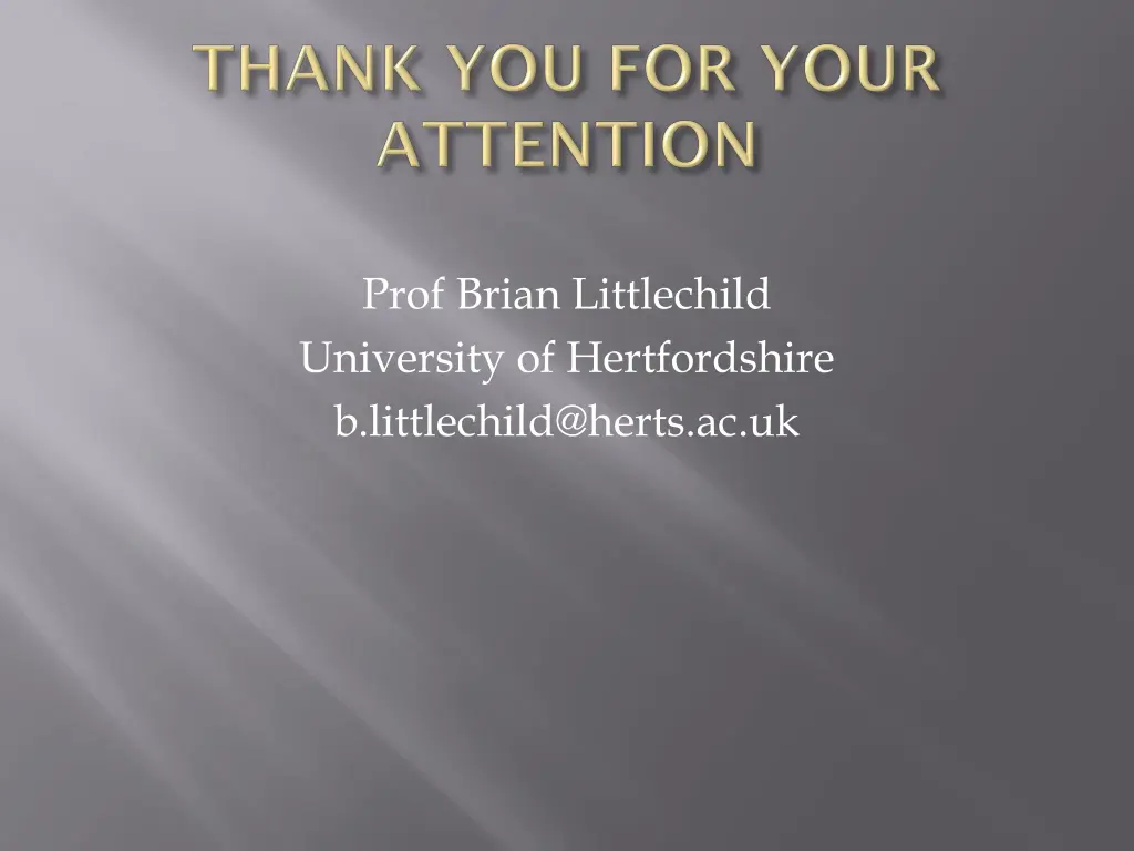 prof brian littlechild university 1