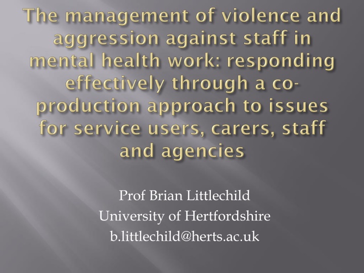 prof brian littlechild university