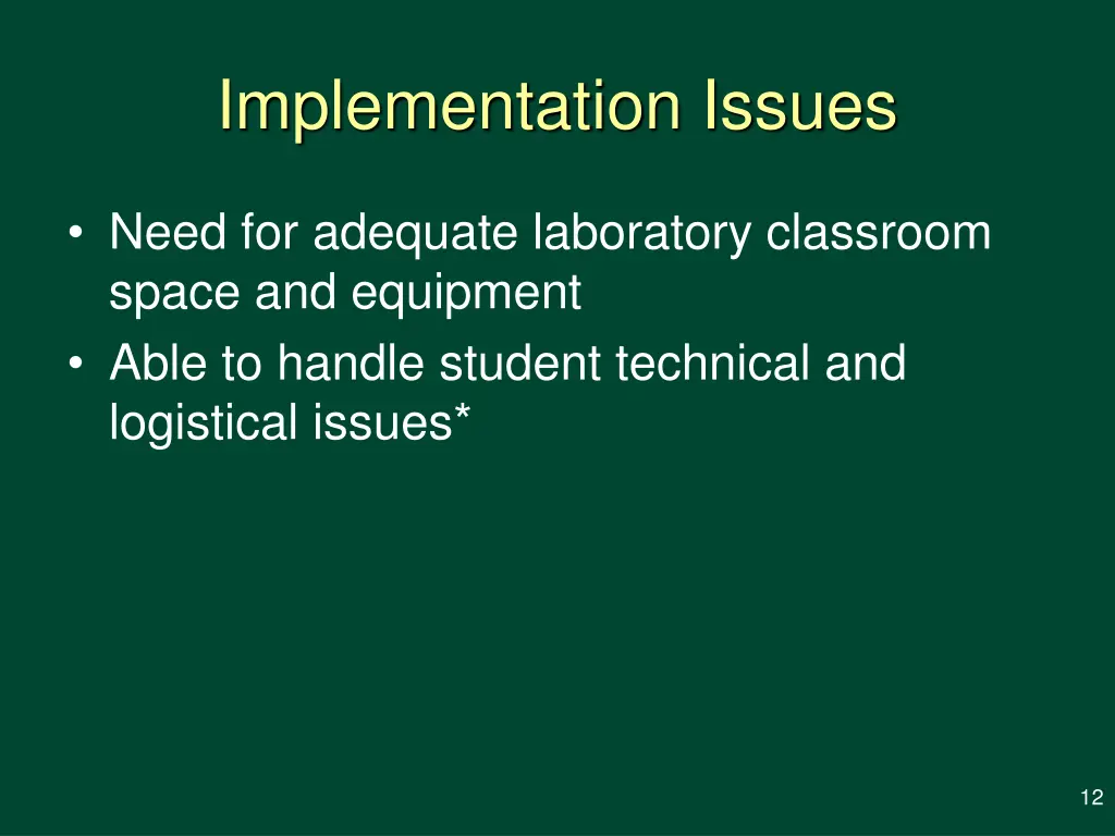 implementation issues 1