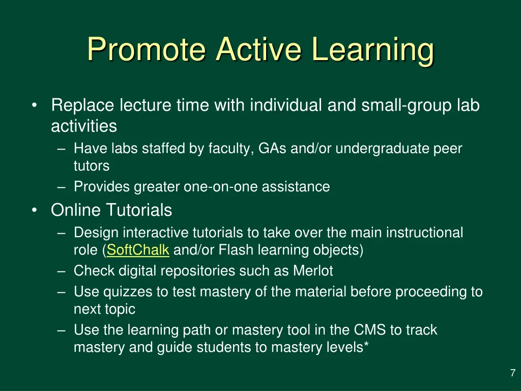 promote active learning