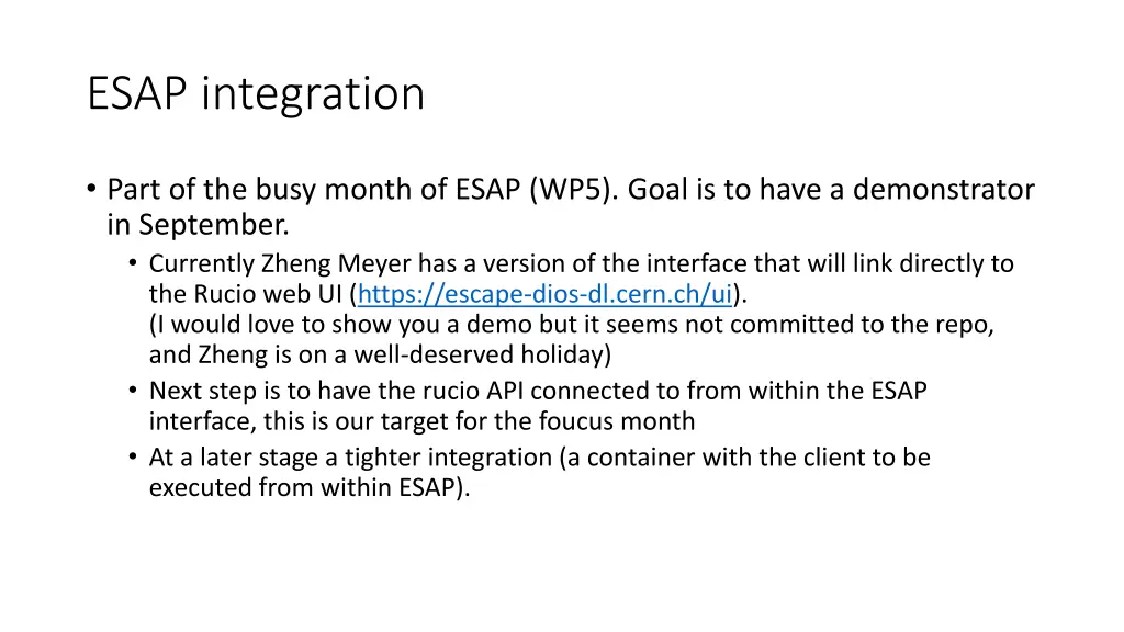 esap integration