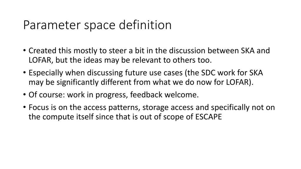 parameter space definition