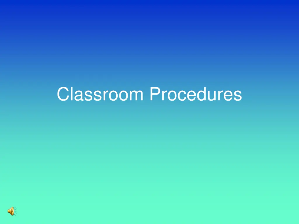 classroom procedures