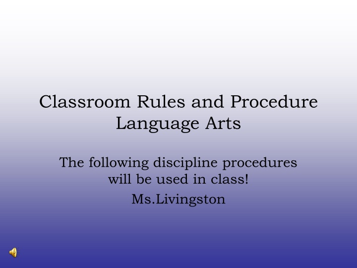 classroom rules and procedure language arts