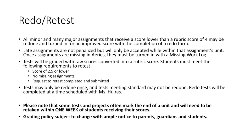 redo retest