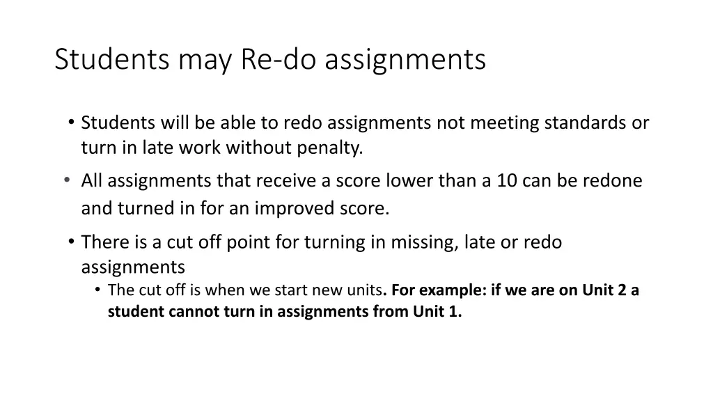 students may re do assignments