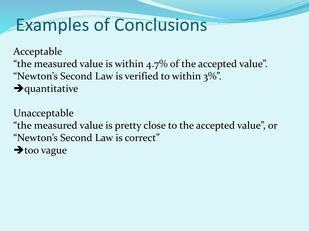 examples of conclusions