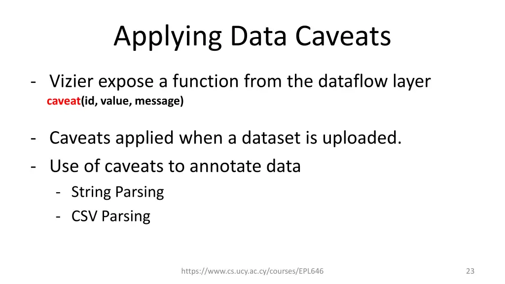 applying data caveats