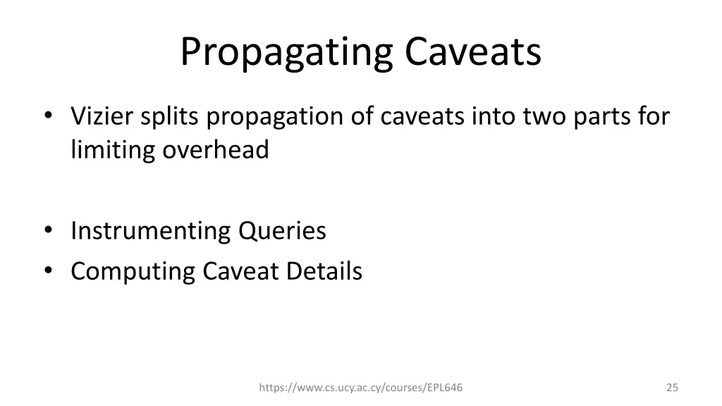 propagating caveats 1
