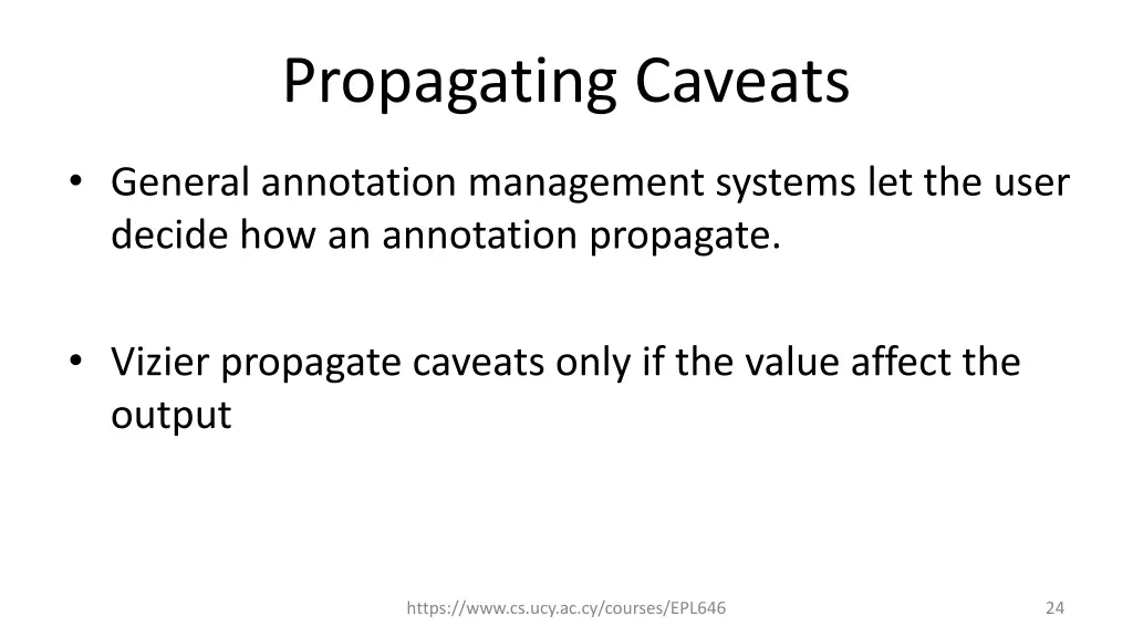 propagating caveats