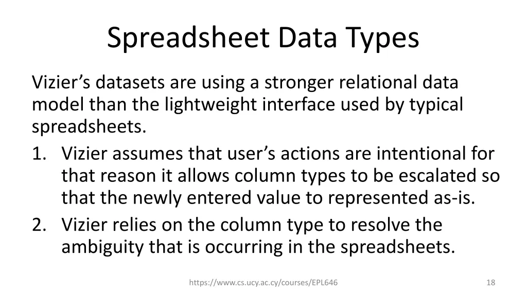 spreadsheet data types