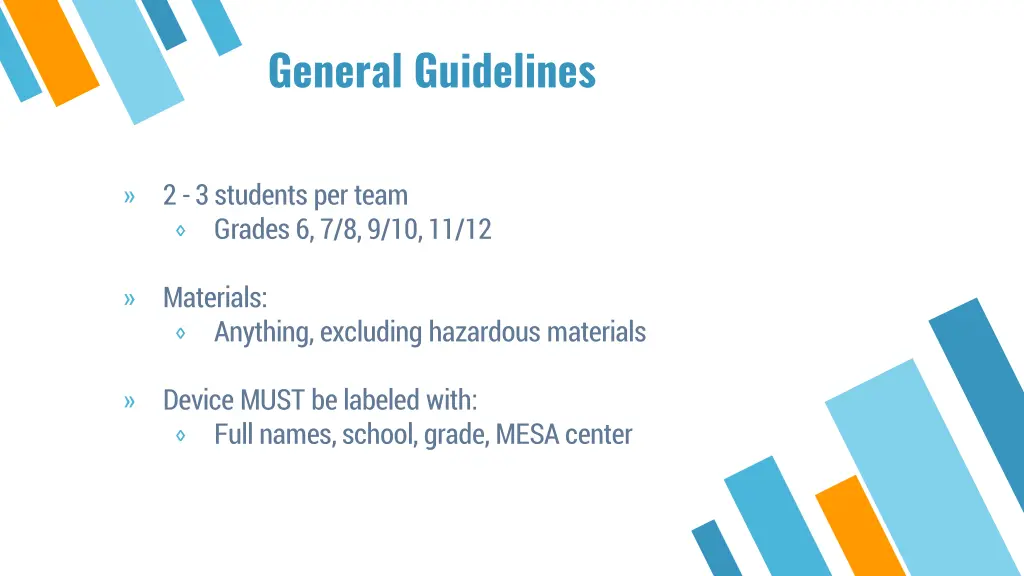 general guidelines