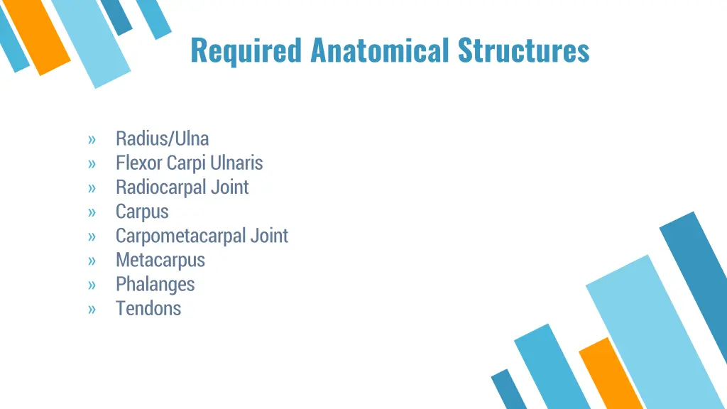 required anatomical structures